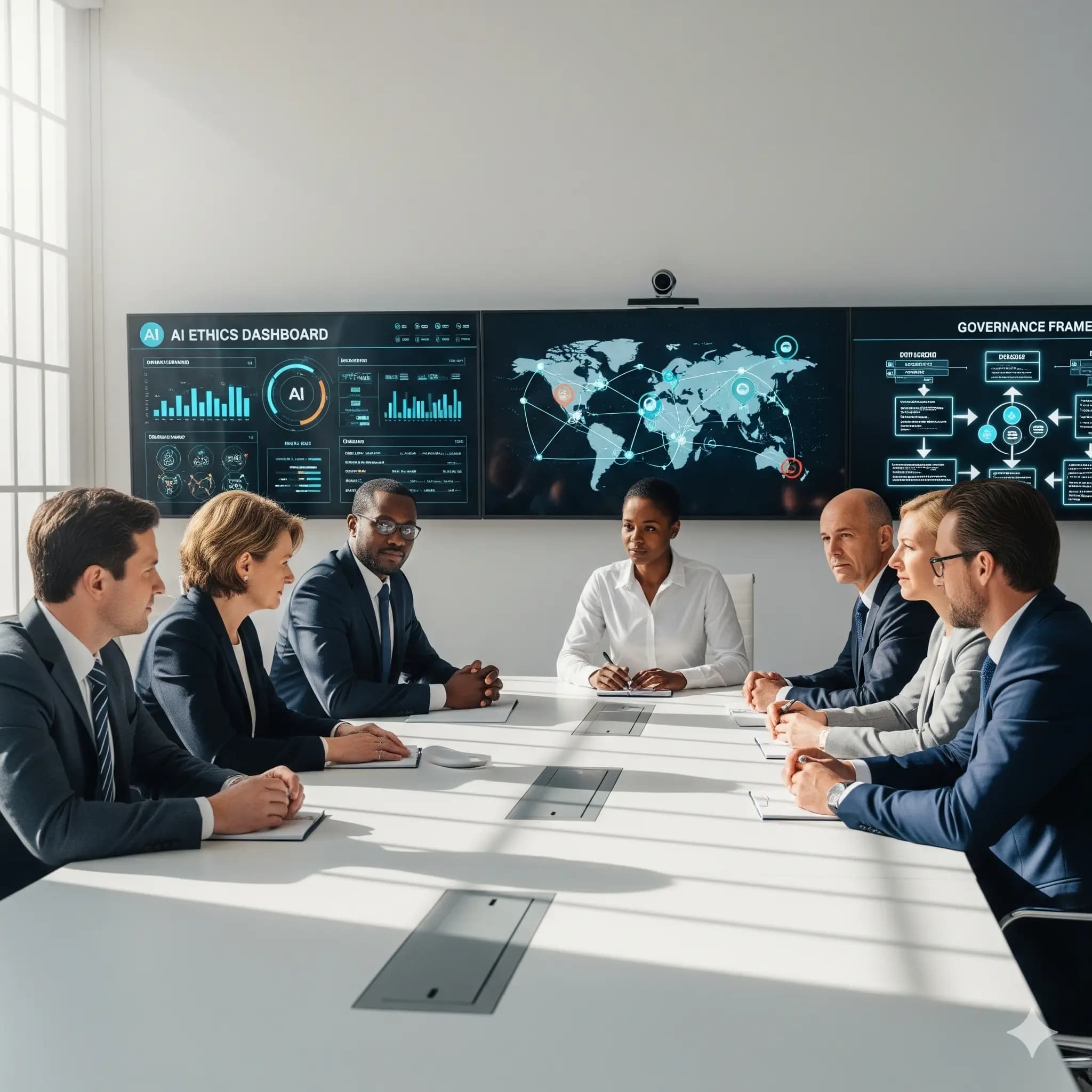 Team discussing AI